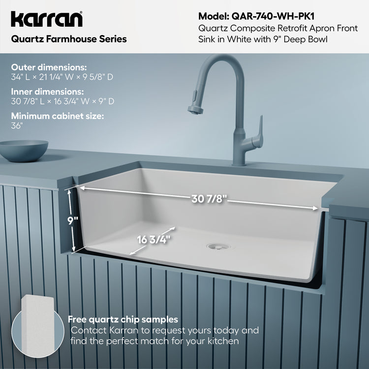 QAR-740-WH-PK1 Dimensions