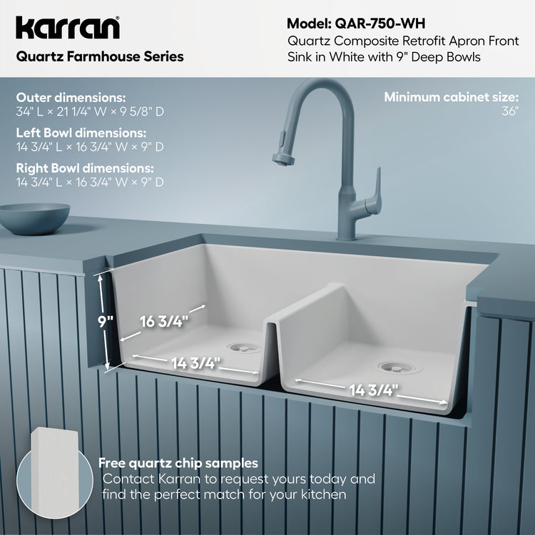 QAR-750-WH Dimensions