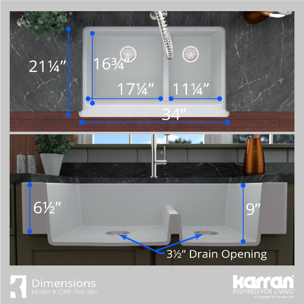 QAR-760-WH Dimensions