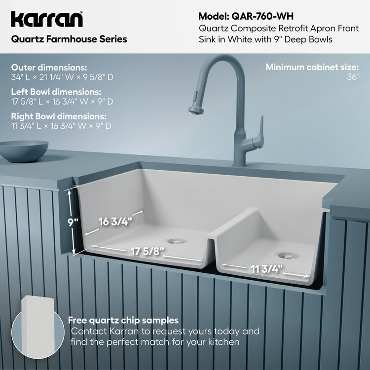 QAR-760-WH Dimensions