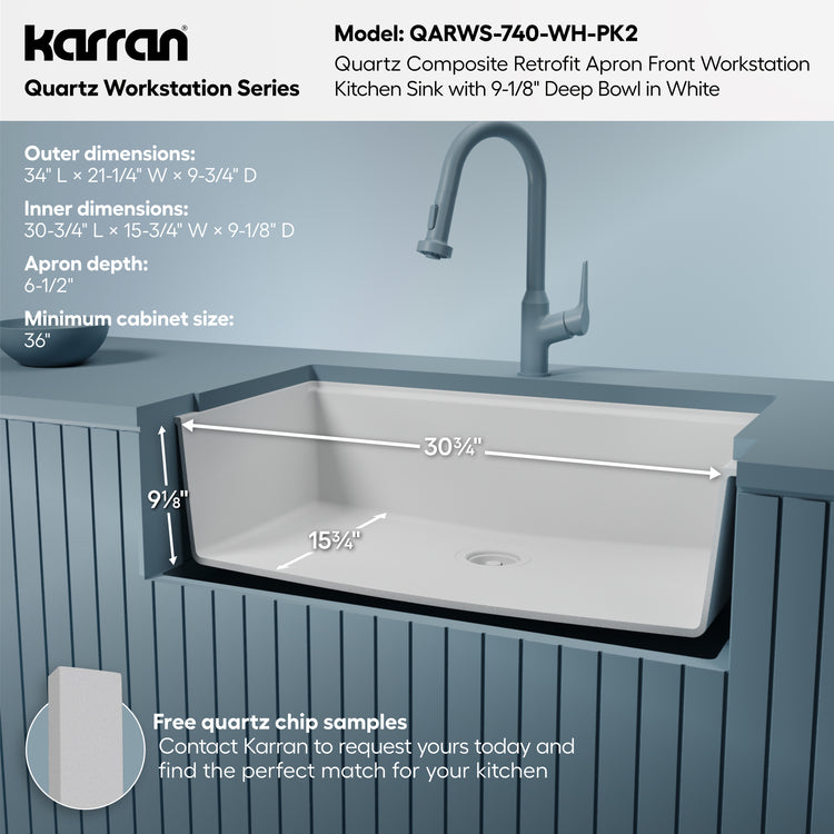 QARWS-740-WH-PK2 Dimensions