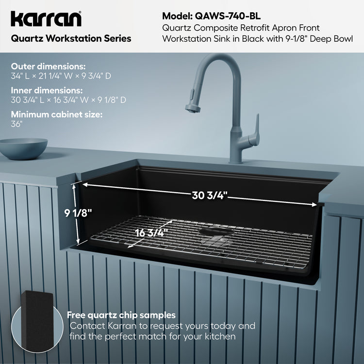 QAWS-740-BL Dimensions