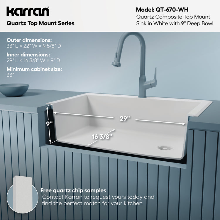 QT-670-WH Dimensions