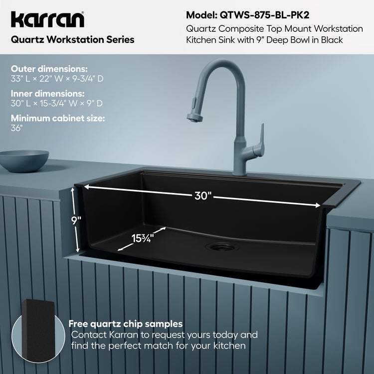 QTWS-875-BL-PK2 Dimensions