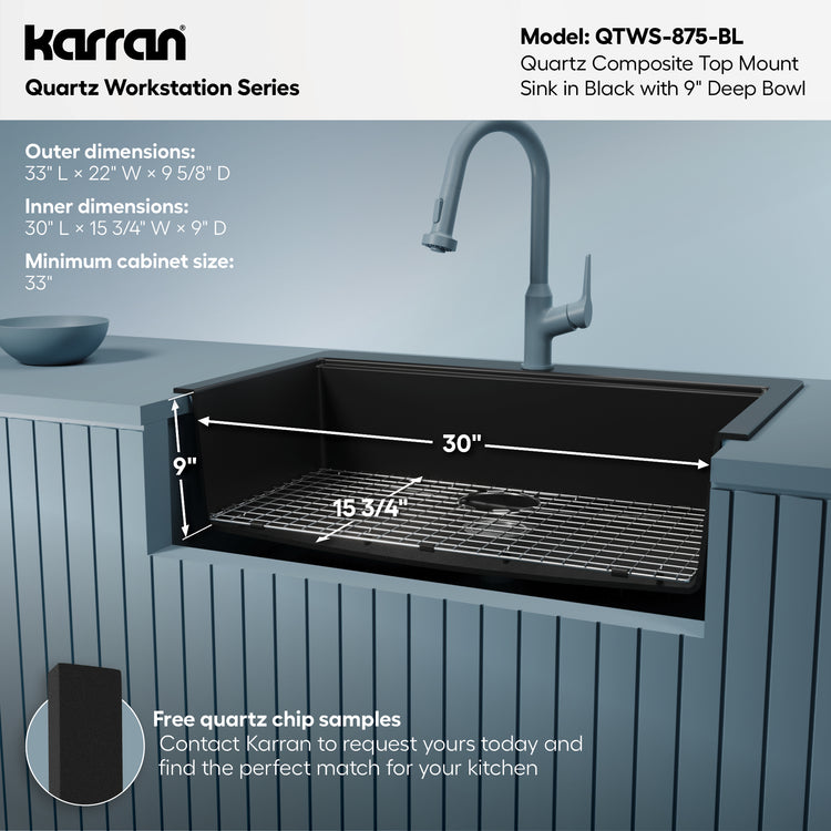 QTWS-875-BL Dimensions