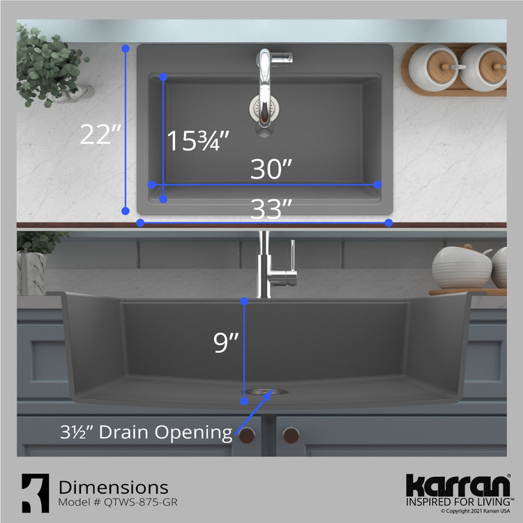 QTWS-875-GR Dimensions