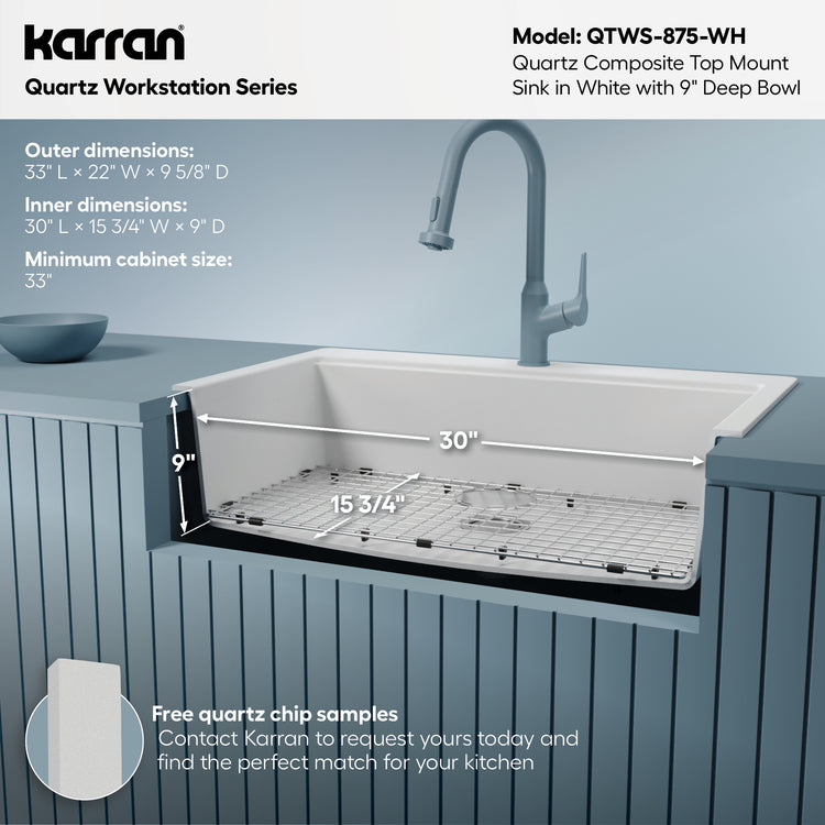 QTWS-875-WH Dimensions