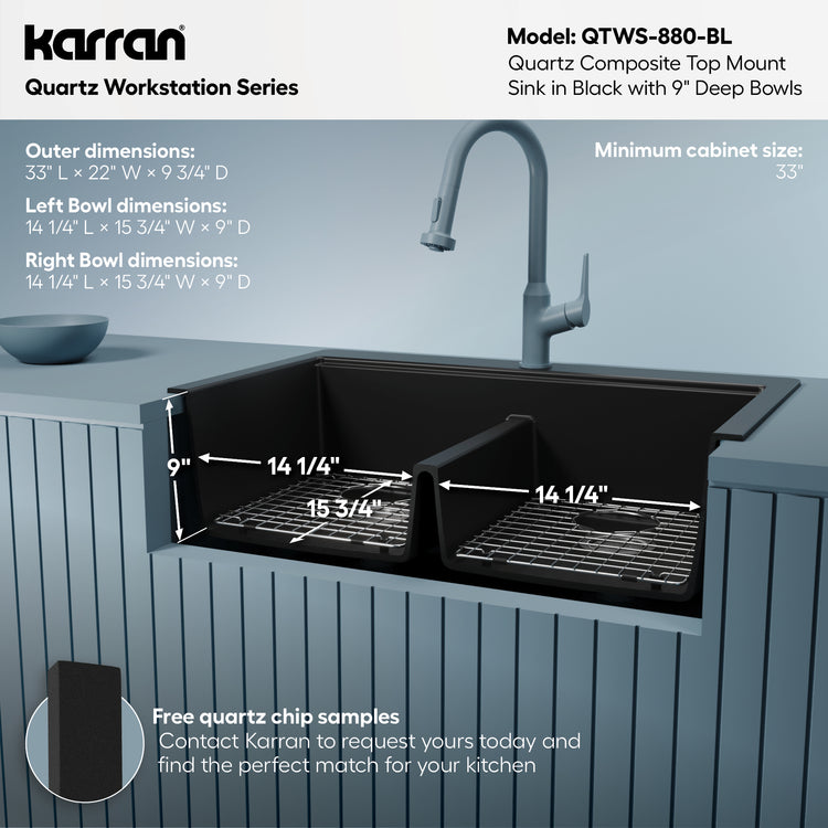 QTWS-880-BL Dimensions