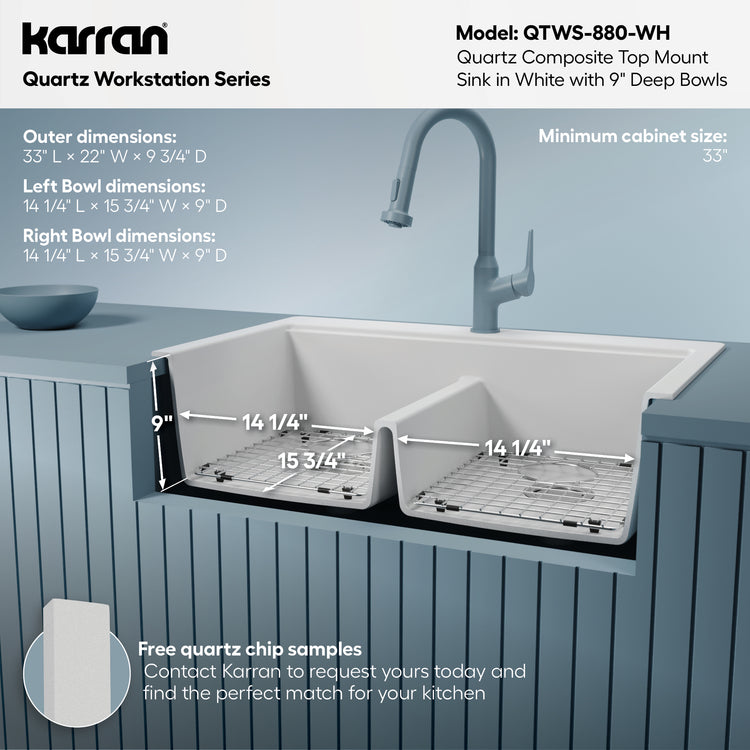 QTWS-880-WH Dimensions