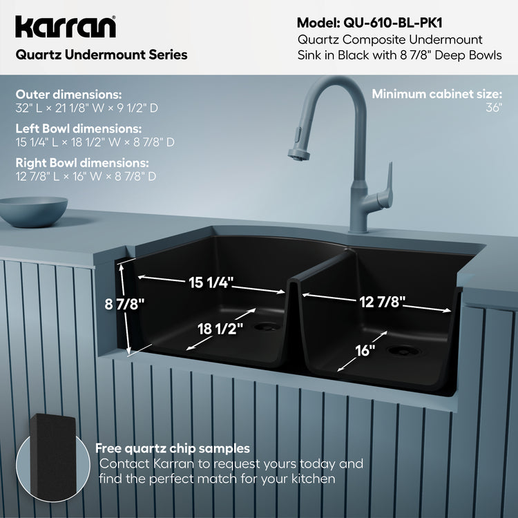QU-610-BL-PK1 Dimensions