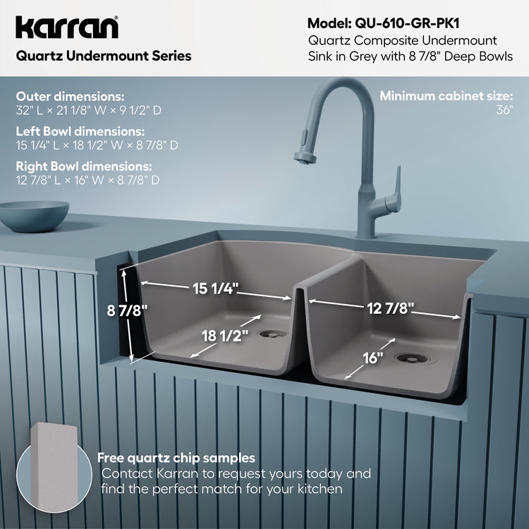 QU-610-GR-PK1 Dimensions