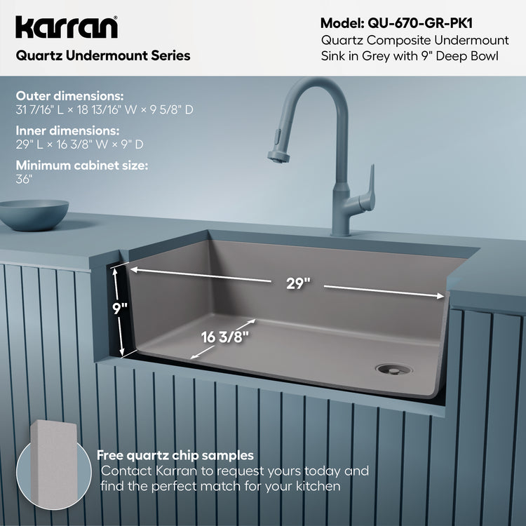 QU-670-GR-PK1 Dimensions