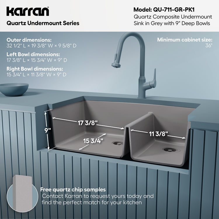 QU-711-GR-PK1 Dimensions