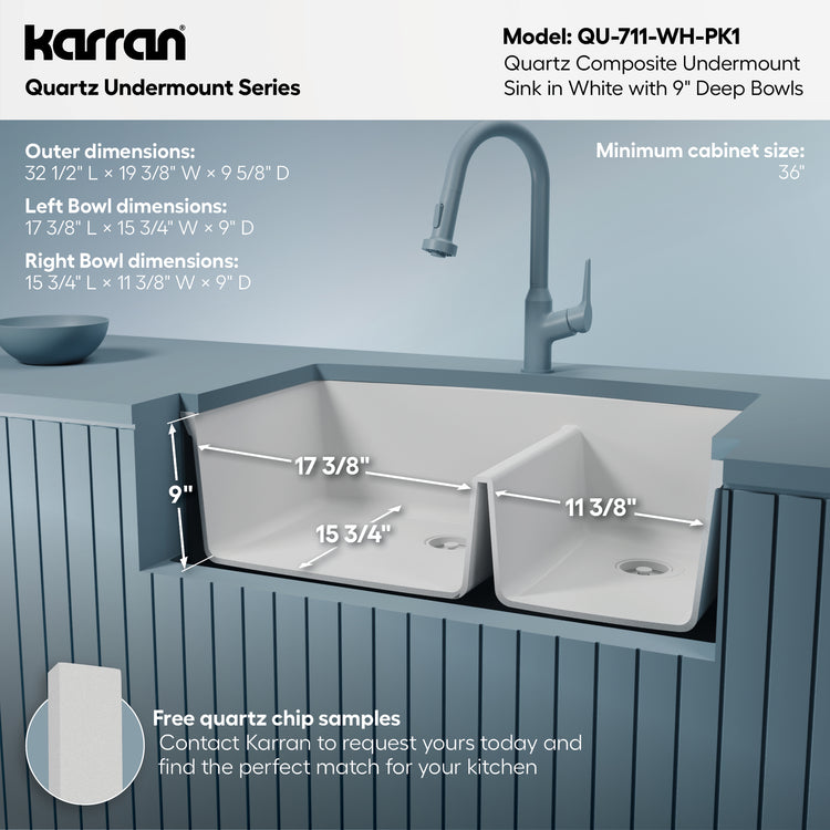 QU-711-WH-PK1 Dimensions