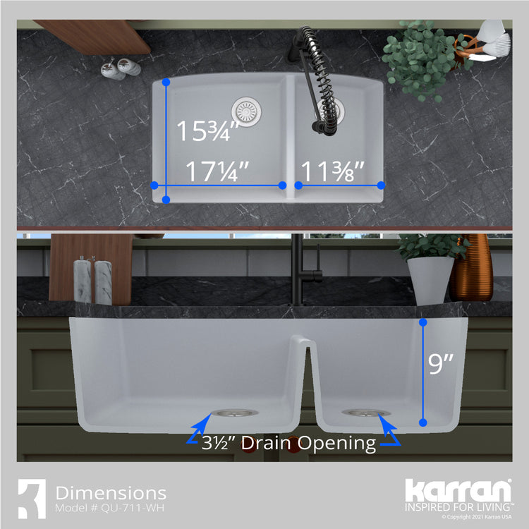 QU-711-WH-PK1 Dimensions