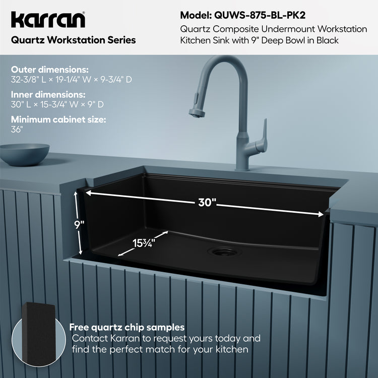 QUWS-875-BL-PK2 Dimensions
