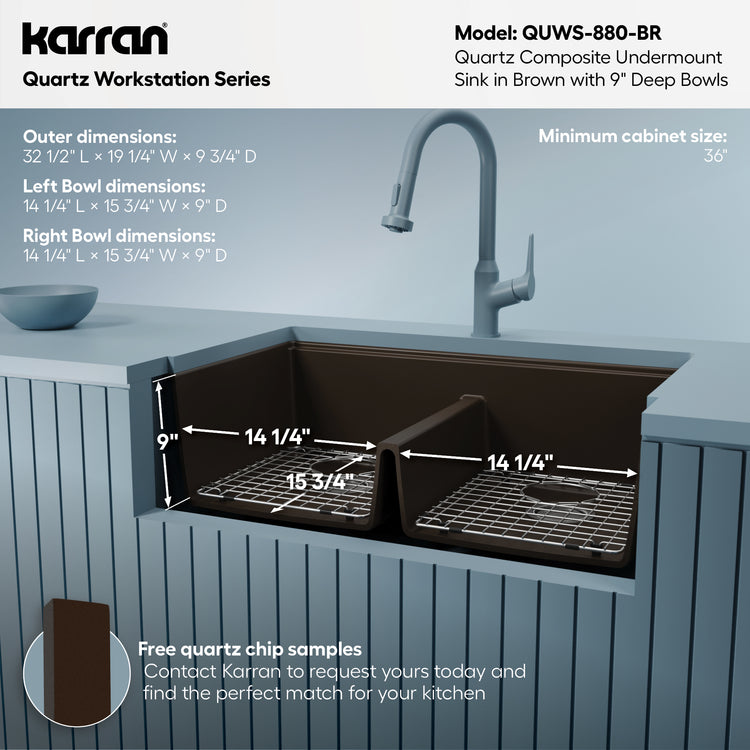 QUWS-880-BR Dimensions
