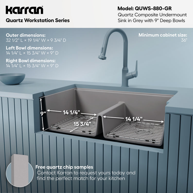 QUWS-880-GR Dimensions