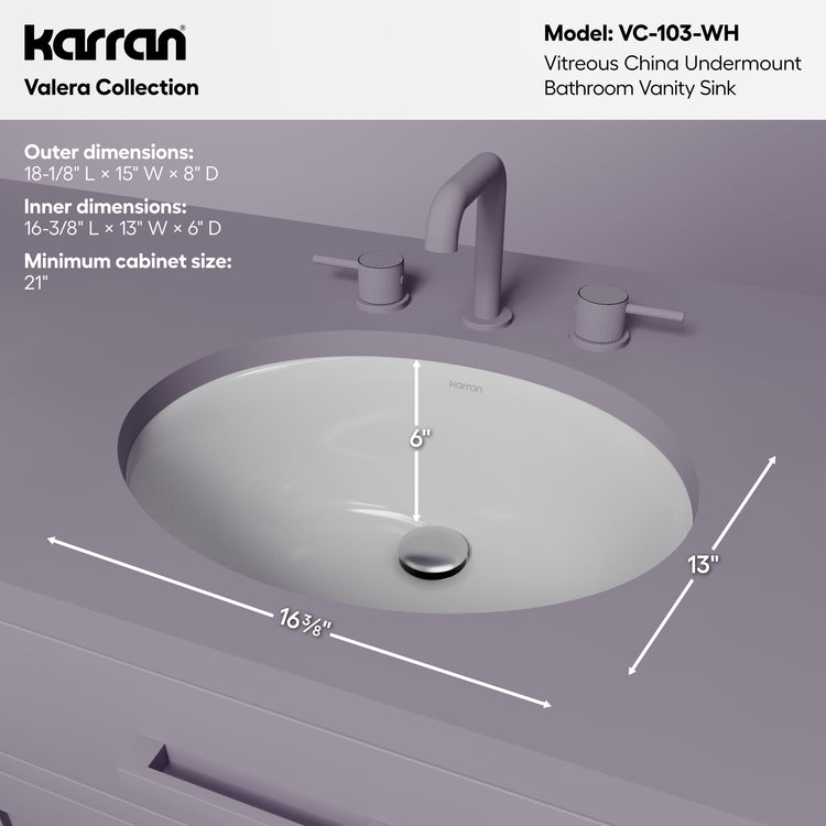 VC-103-WH Dimensions