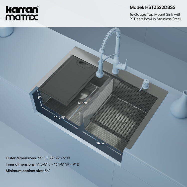HST3322DBSS Dimensions