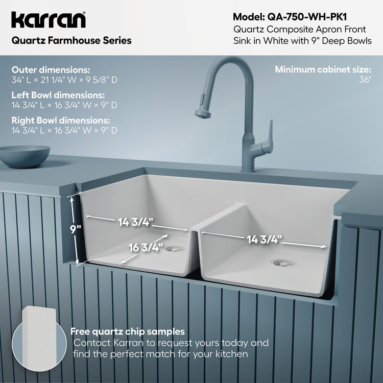 QA-750-WH-PK1 Dimensions