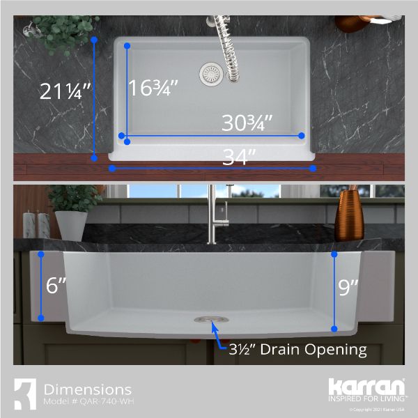 QAR-740-WH-PK1 Dimensions