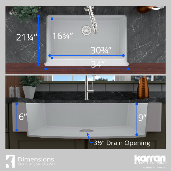 QAR-740-WH Dimensions