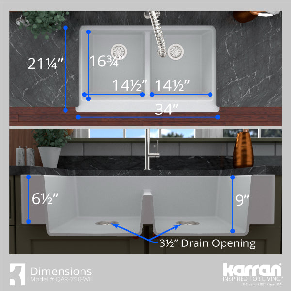 QAR-750-WH Dimensions