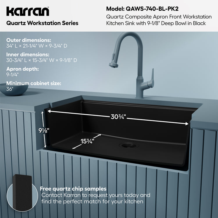 QAWS-740-BL-PK2 Dimensions