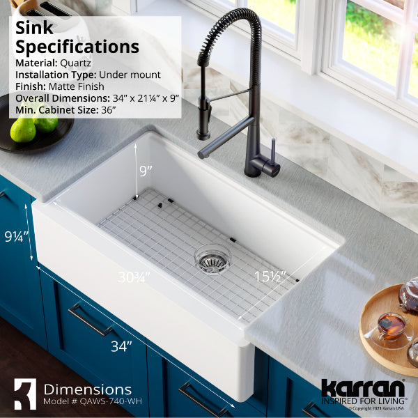 QAWS-740-WH Dimensions