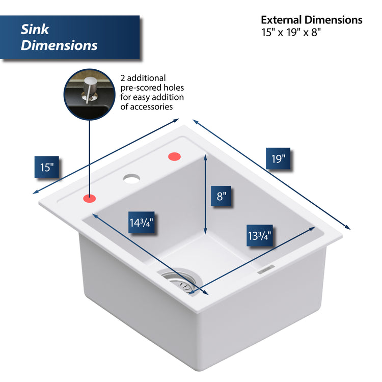 QT-825-WH Dimensions