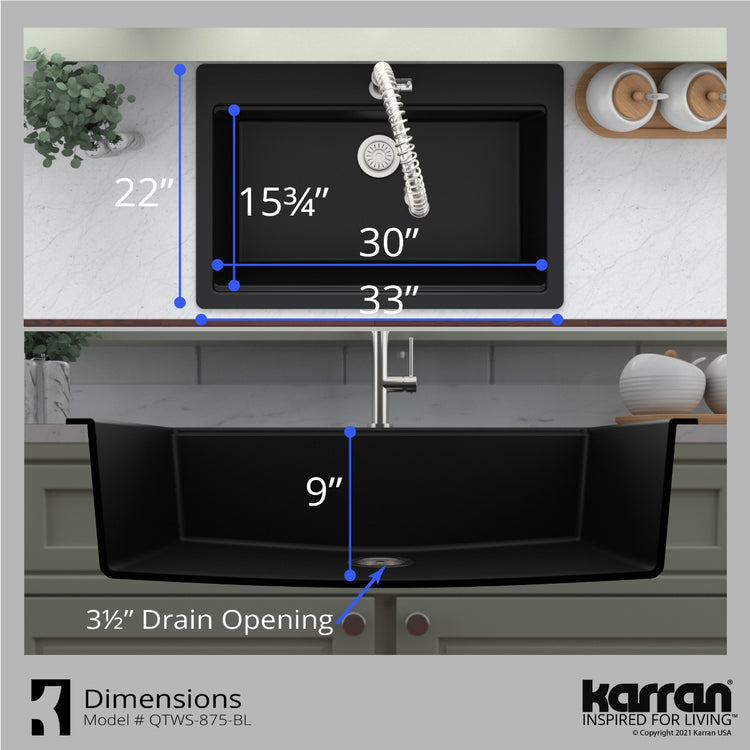 QTWS-875-BL Dimensions