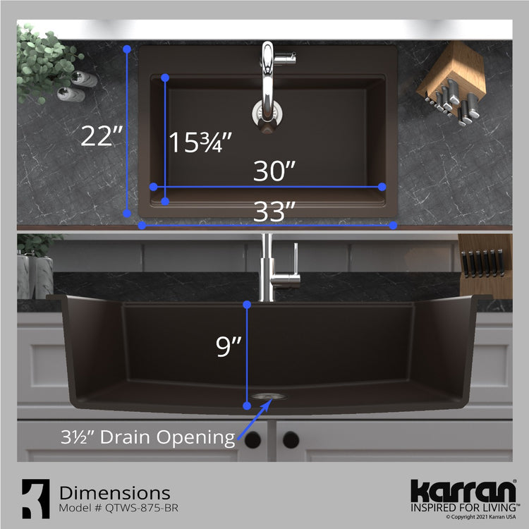 QTWS-875-BR Dimensions