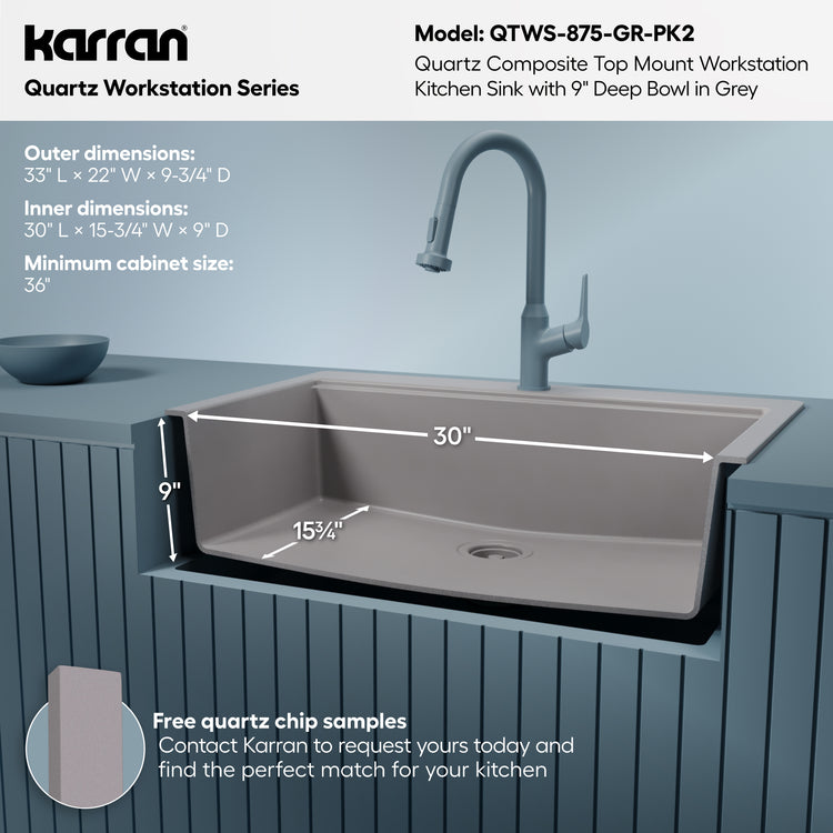 QTWS-875-GR-PK2 Dimensions