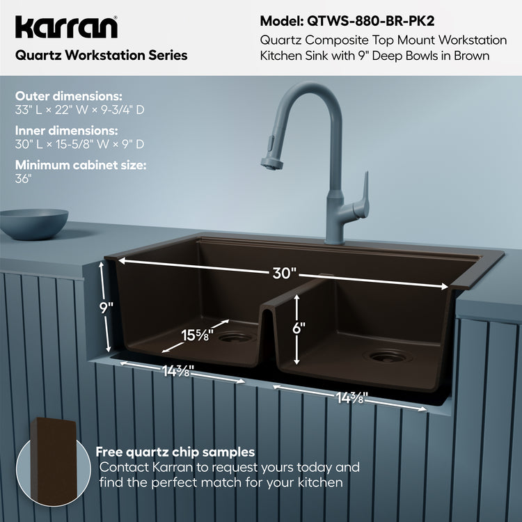 QTWS-880-BR-PK2 Dimensions