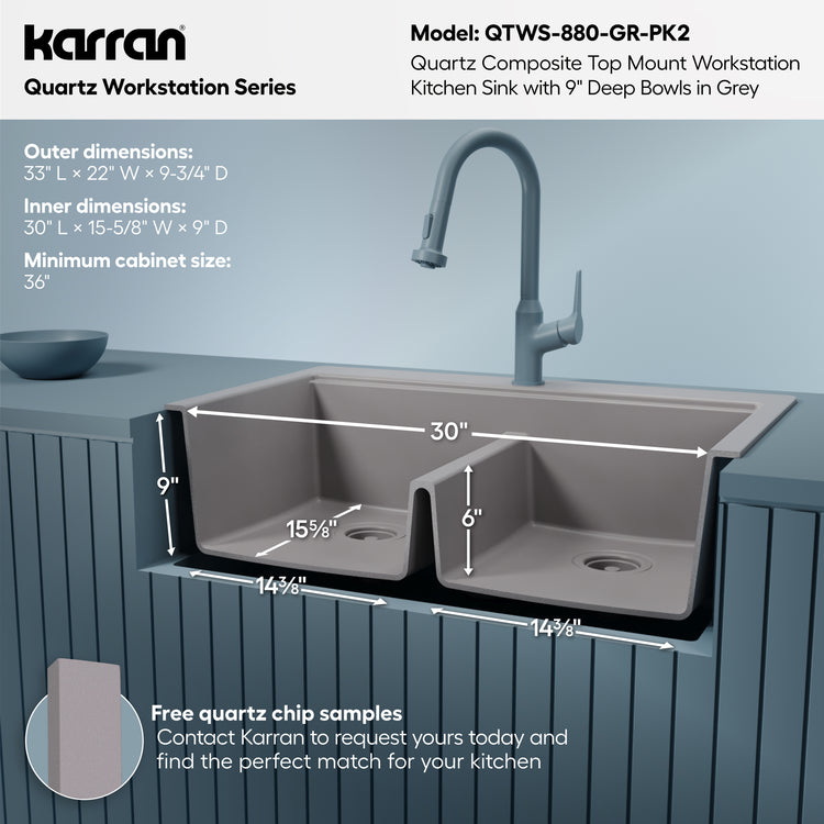 QTWS-880-GR-PK2 Dimensions