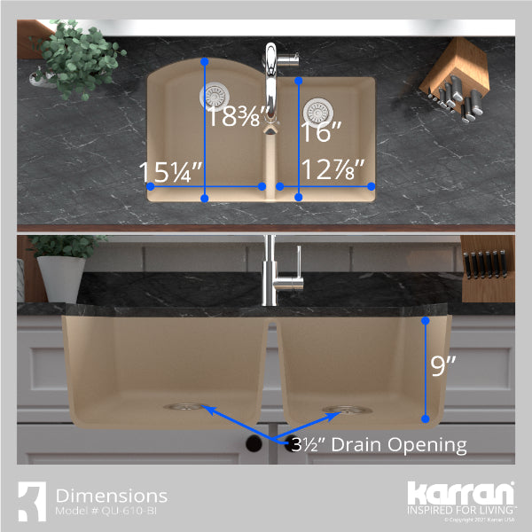 QU-610-BI-PK1 Dimensions