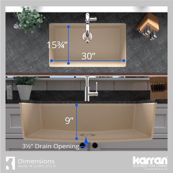 QUWS-875-BI Dimensions