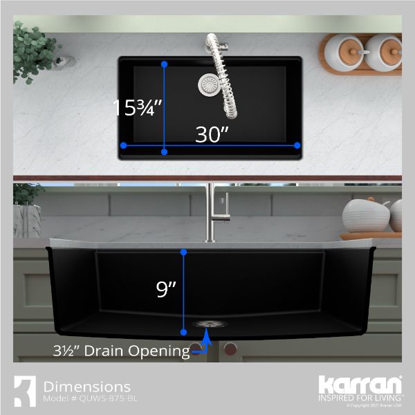 QUWS-875-BL Dimensions