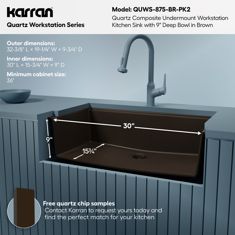 QUWS-875-BR-PK2 Dimensions