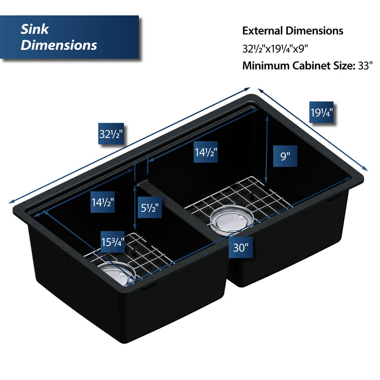 QUWS-880-BL Dimensions