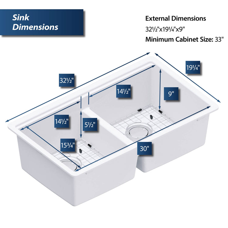 QUWS-880-WH Dimensions