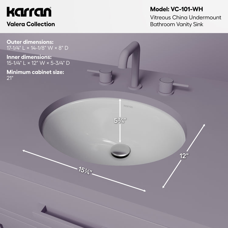 VC-101-WH Dimensions