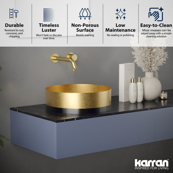 Karran Cinox Stainless Steel Round Vessel Sink | Karran