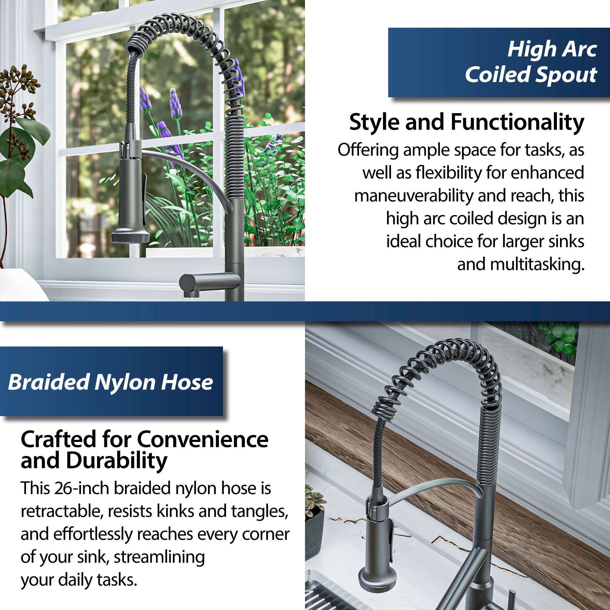 Adlington Single Hole Single Handle Pull-Down Sprayer Kitchen