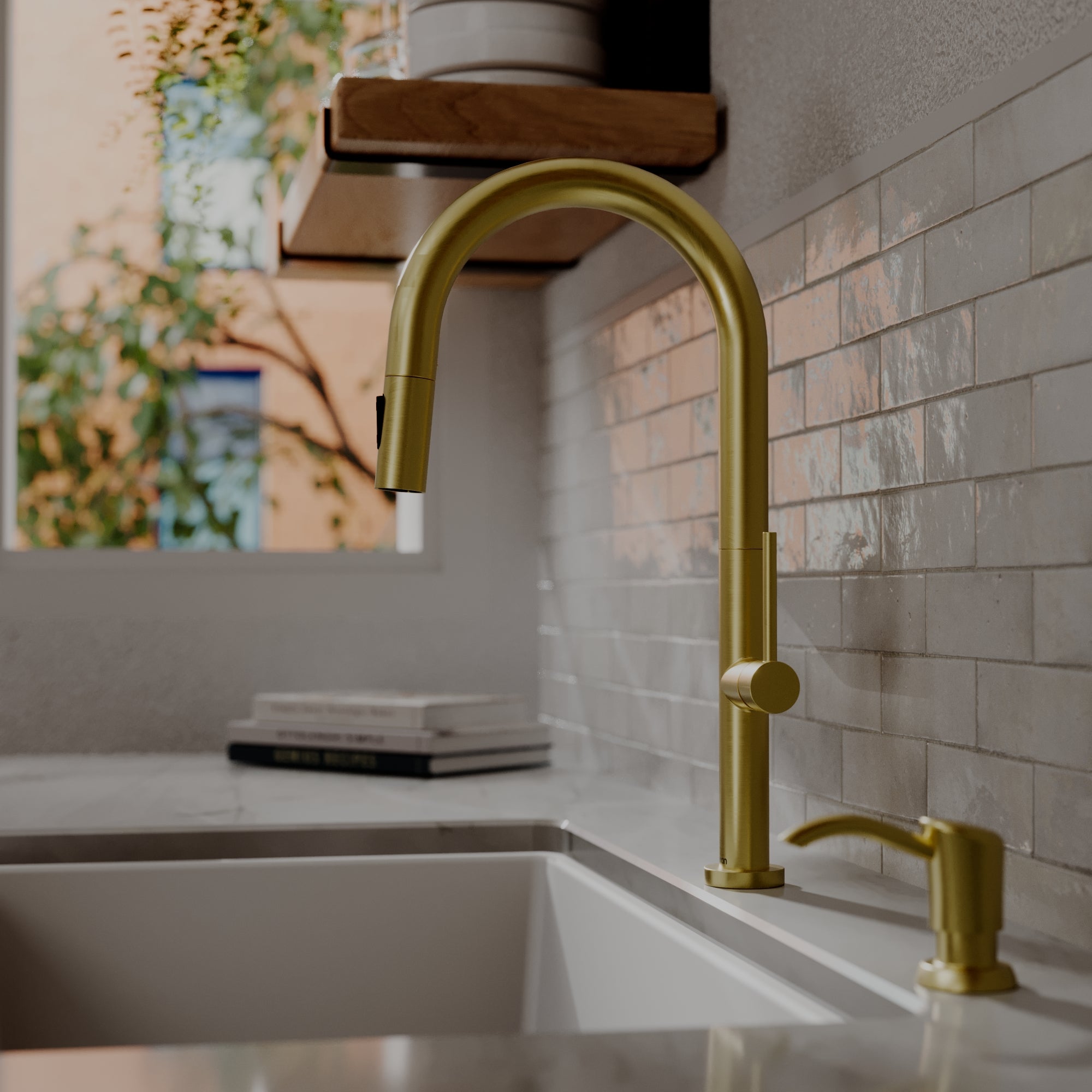 Brynford Single Handle Pull-Down Sprayer Kitchen Faucet in Spot