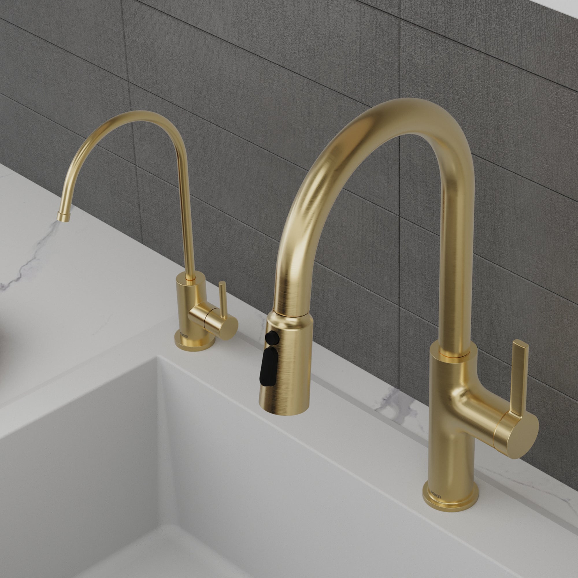 Kestrel Single Handle Beverage Faucet in Spot-Free Champagne