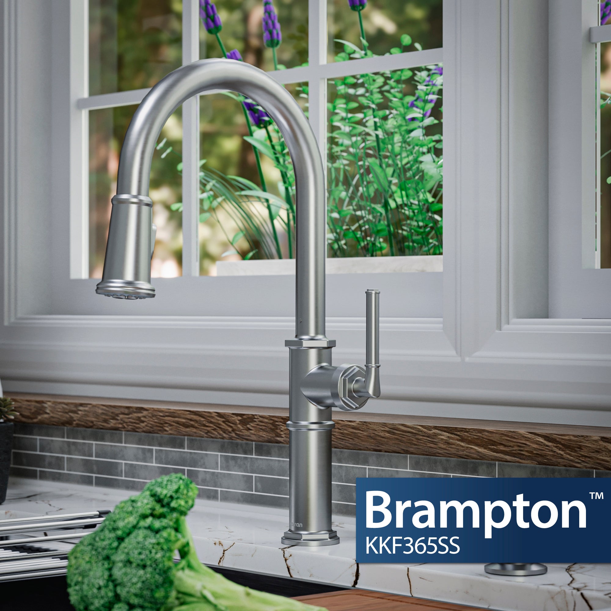 Brampton Single Hole Single Handle Pull-Down Sprayer Kitchen