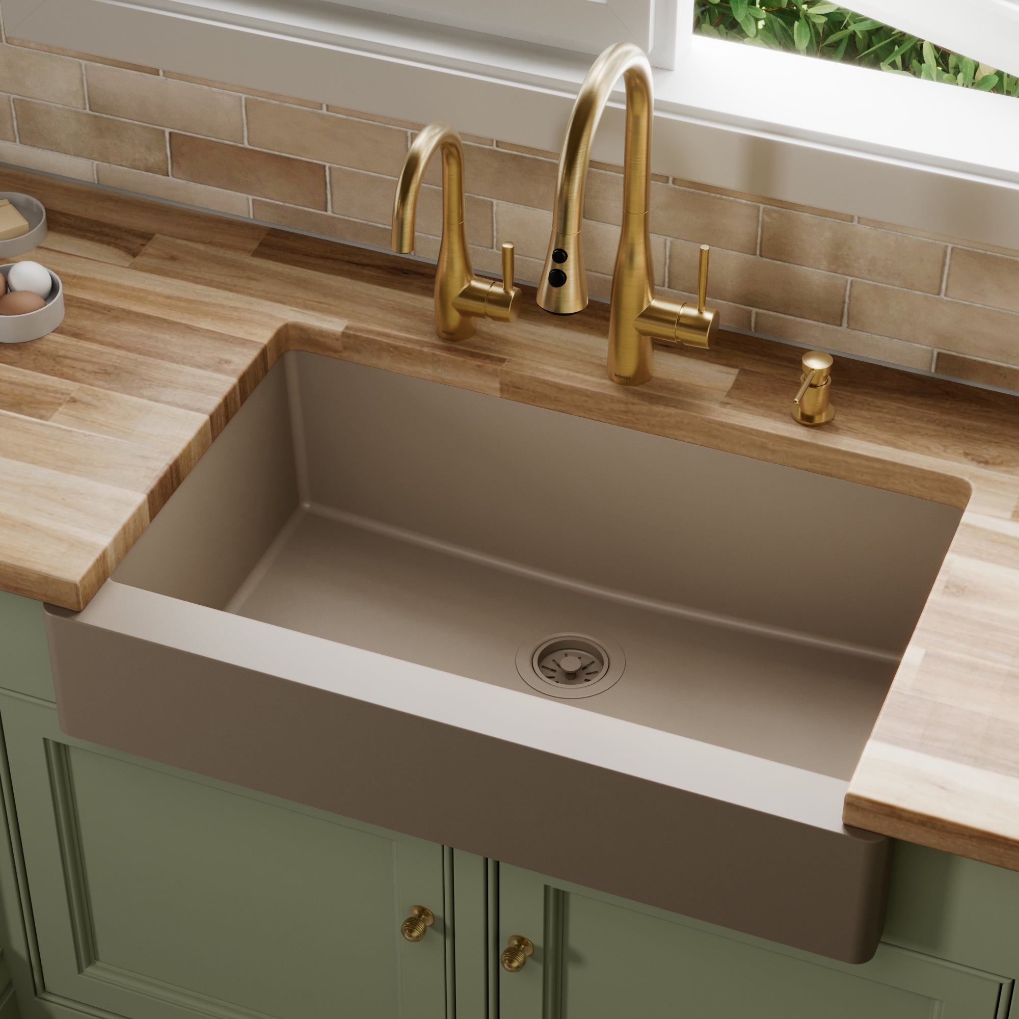 QAR-740 Retrofit Farmhouse/Apron-Front Quartz Composite 34 in