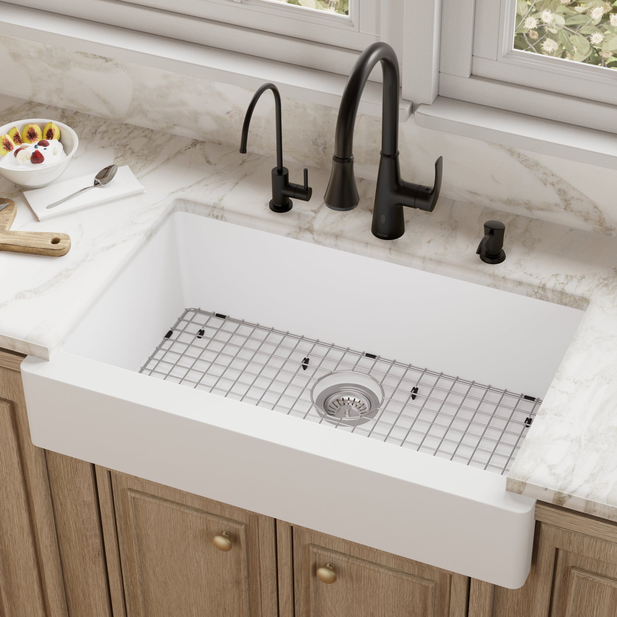 QAR-740-Retrofit Farmhouse/Apron-Front Quartz Composite 34 inch